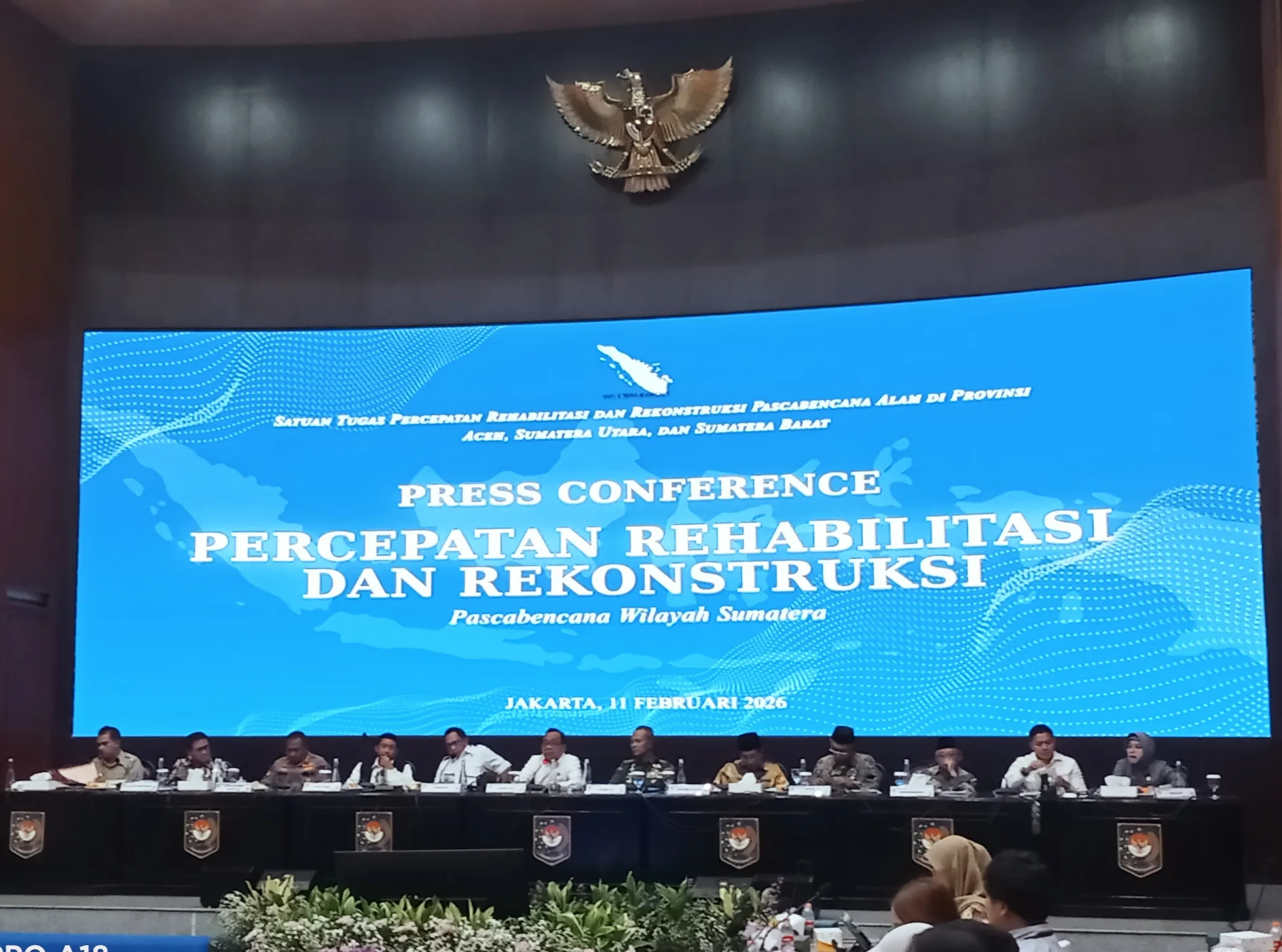 KONFERENSI PERS SATGAS PERCEPATAN REHABILITASI DAN REKONSTRUKSI PASCABENCANA WILAYAH SUMATERA